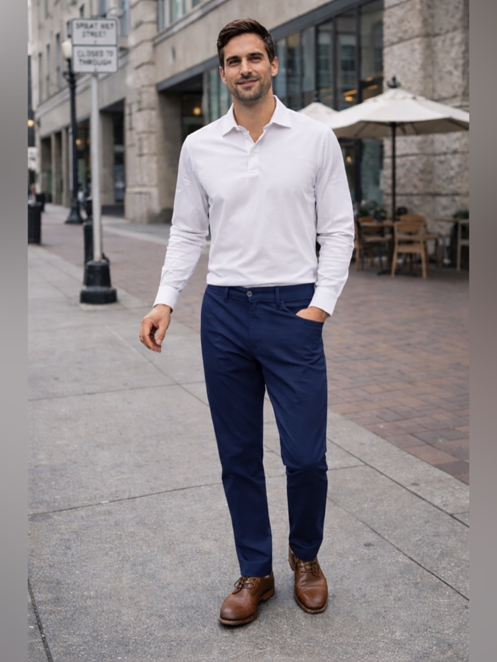 UNTUCKit Navy Chino Pants 32x30 Chancellor Straight Stretch